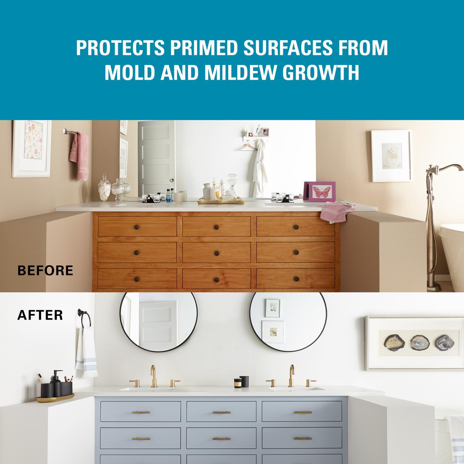 KILZ Kitchen & Bath White Flat Water-Based Mold Killing Primer 1 gal