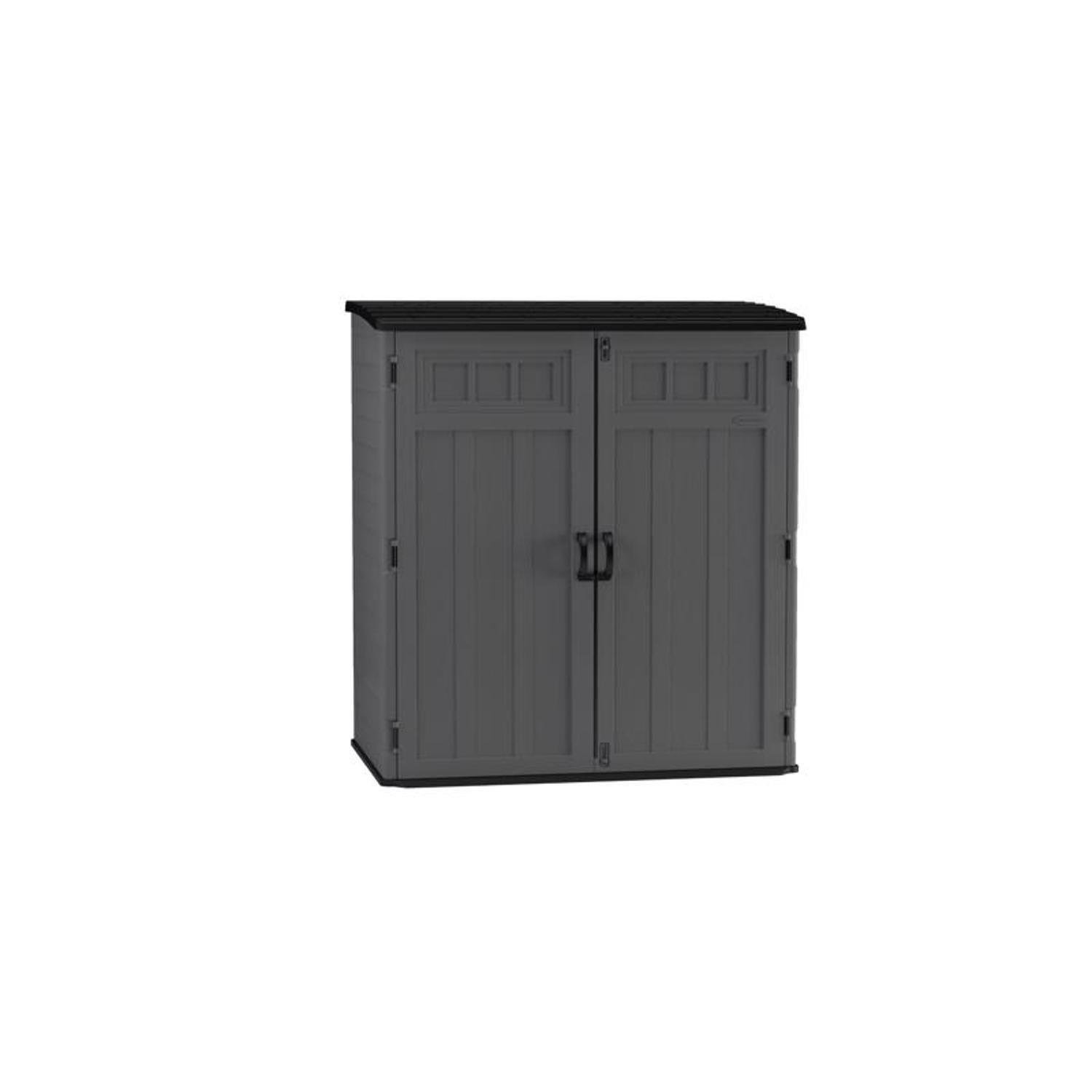 Suncast XL Vertical 5 ft. x 3 ft. Resin Vertical Pent Storage Shed with Floor Kit