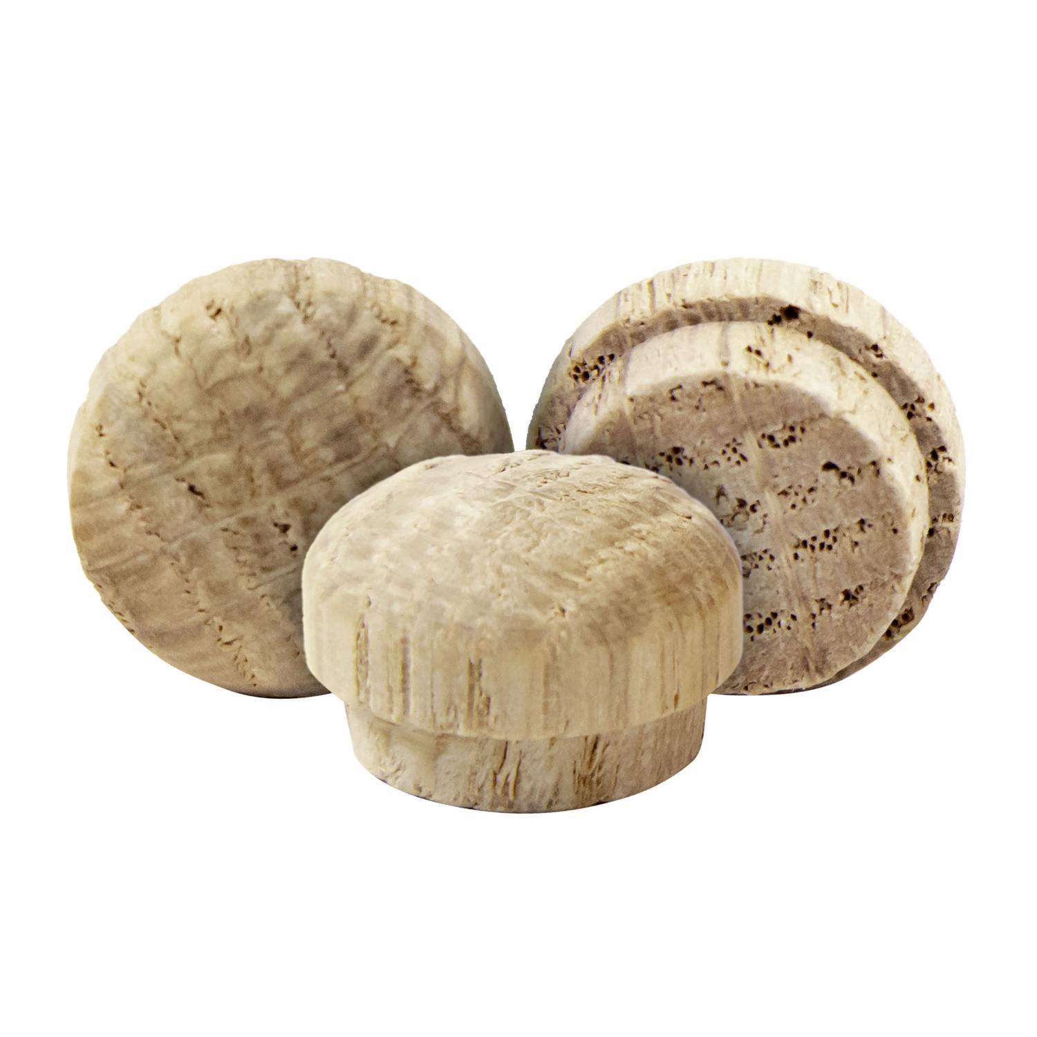 Richelieu Round Oak Button Plug 3/8 in. D X .5 in. L 25 pk Natural