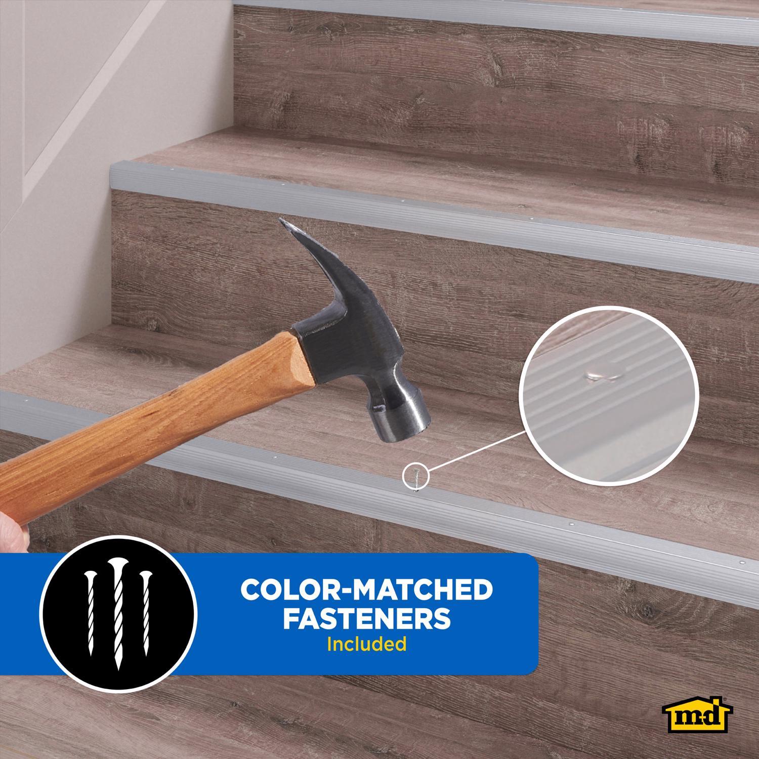 M-D Building Products 1.125 in. H X 1.125 in. W X 72 in. L Prefinished Silver Aluminum Stair Edge