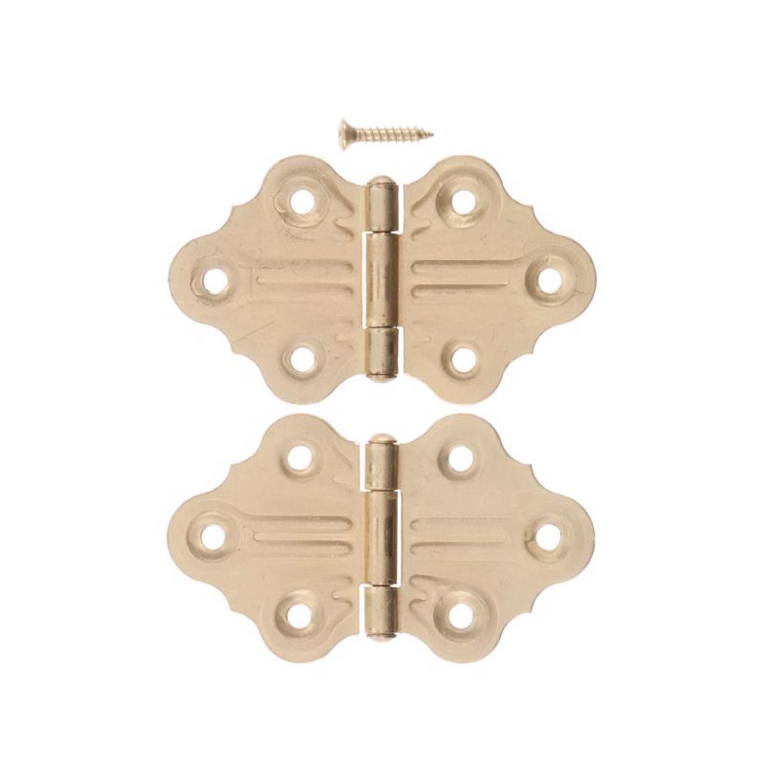 Ace 1.4 in. W X 1-1/4 in. L Satin Brass Brass Cabinet Hinge 2 pk