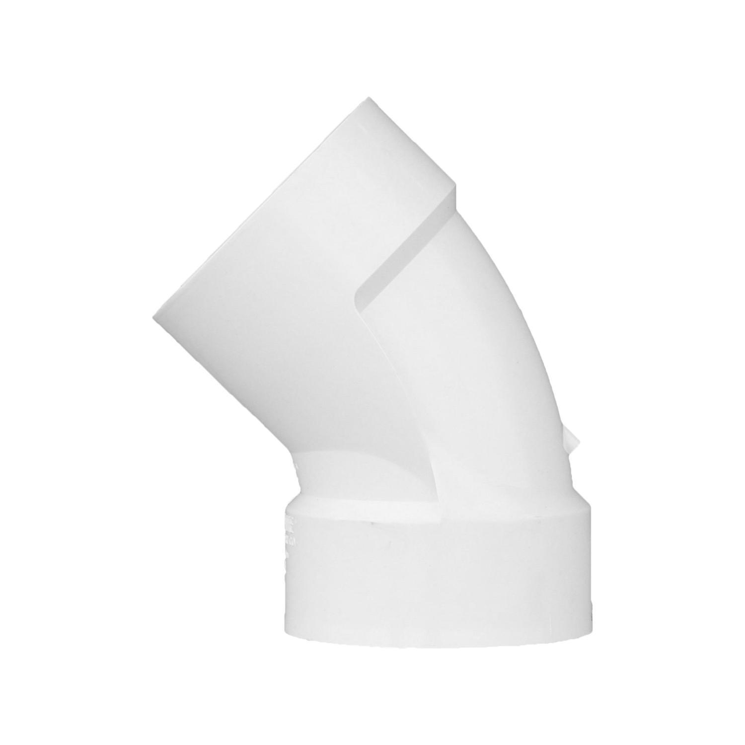Charlotte Pipe Schedule 40 3 in. Hub X 3 in. D Hub PVC 45 Degree Elbow 1 pk