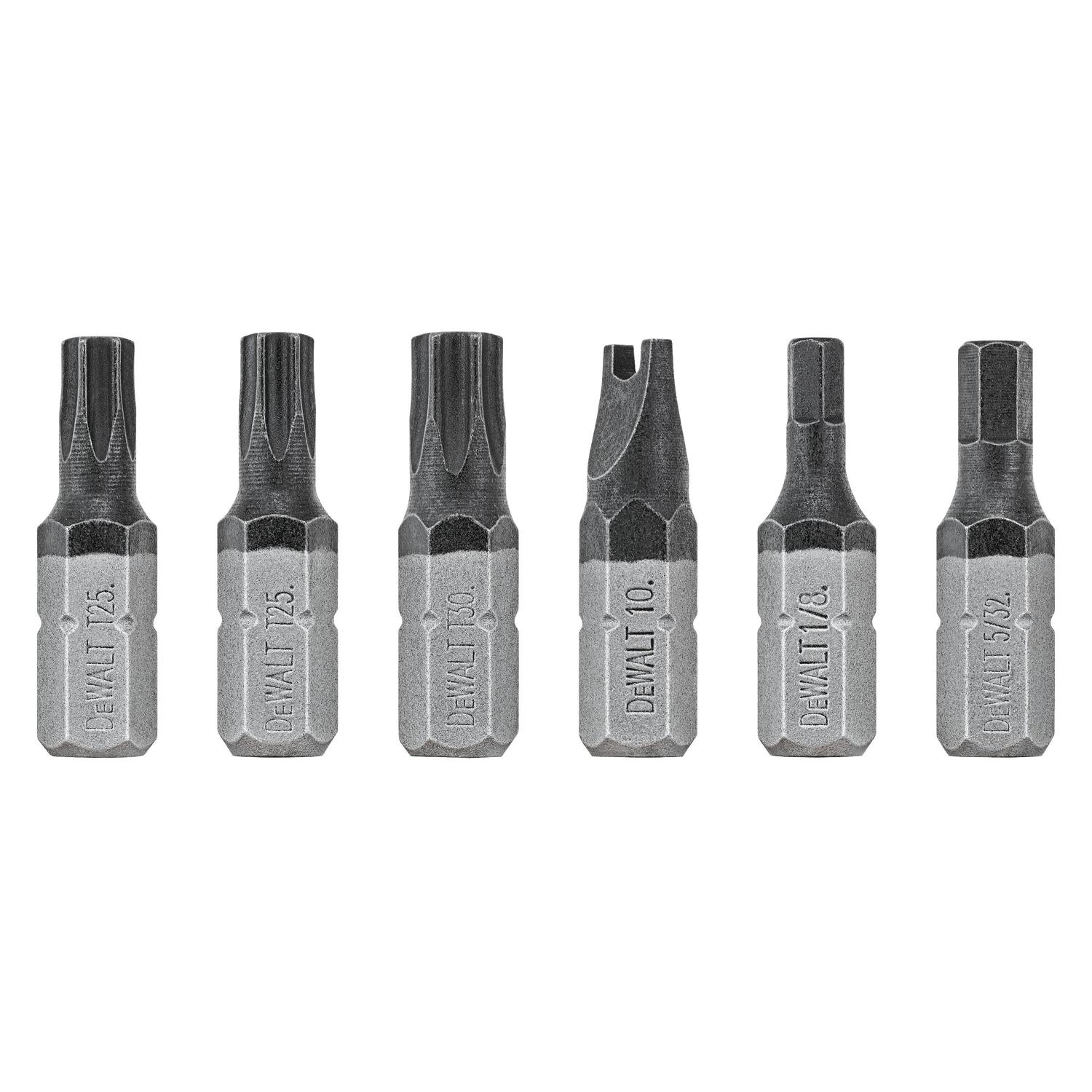 DeWalt Max Fit Assorted 1 in. L Security Bit Set Steel 6 pc