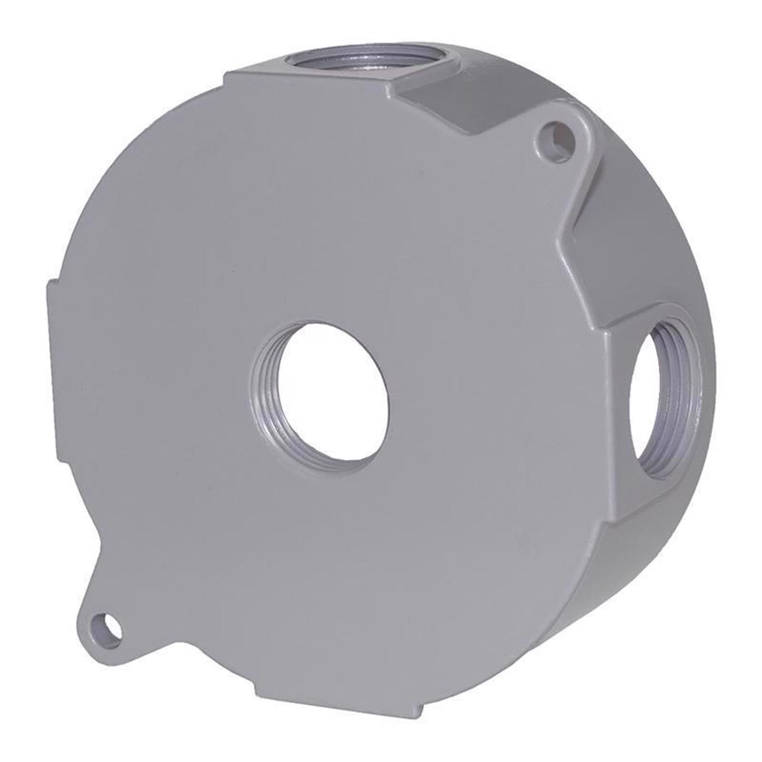 Sigma Engineered Solutions New Work 16 cu in Round Metal Weatherproof Box Gray