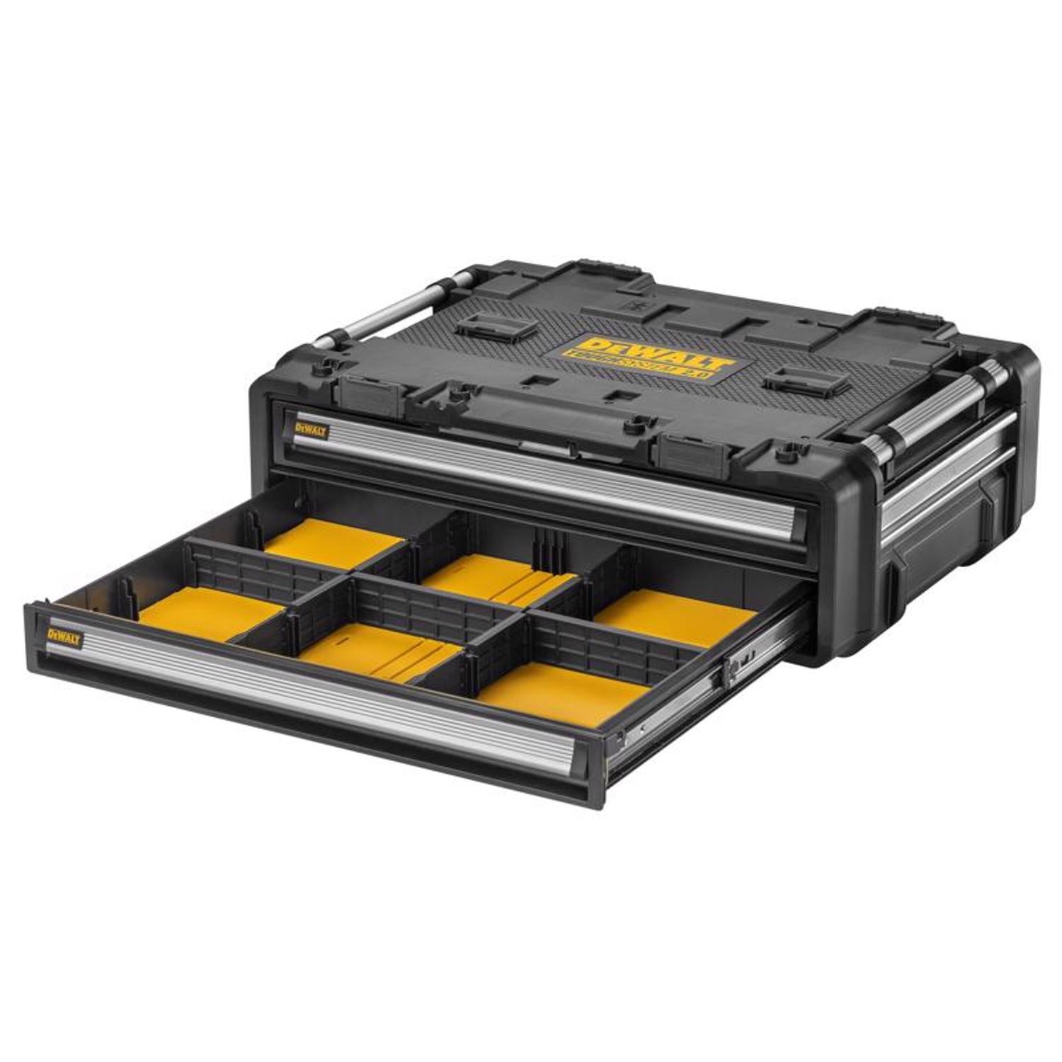 DEWALT ToughSystem 2.0 DXL 30 in. Double Shallow Drawers Tool Box 2633.4 cu in Black/Yellow
