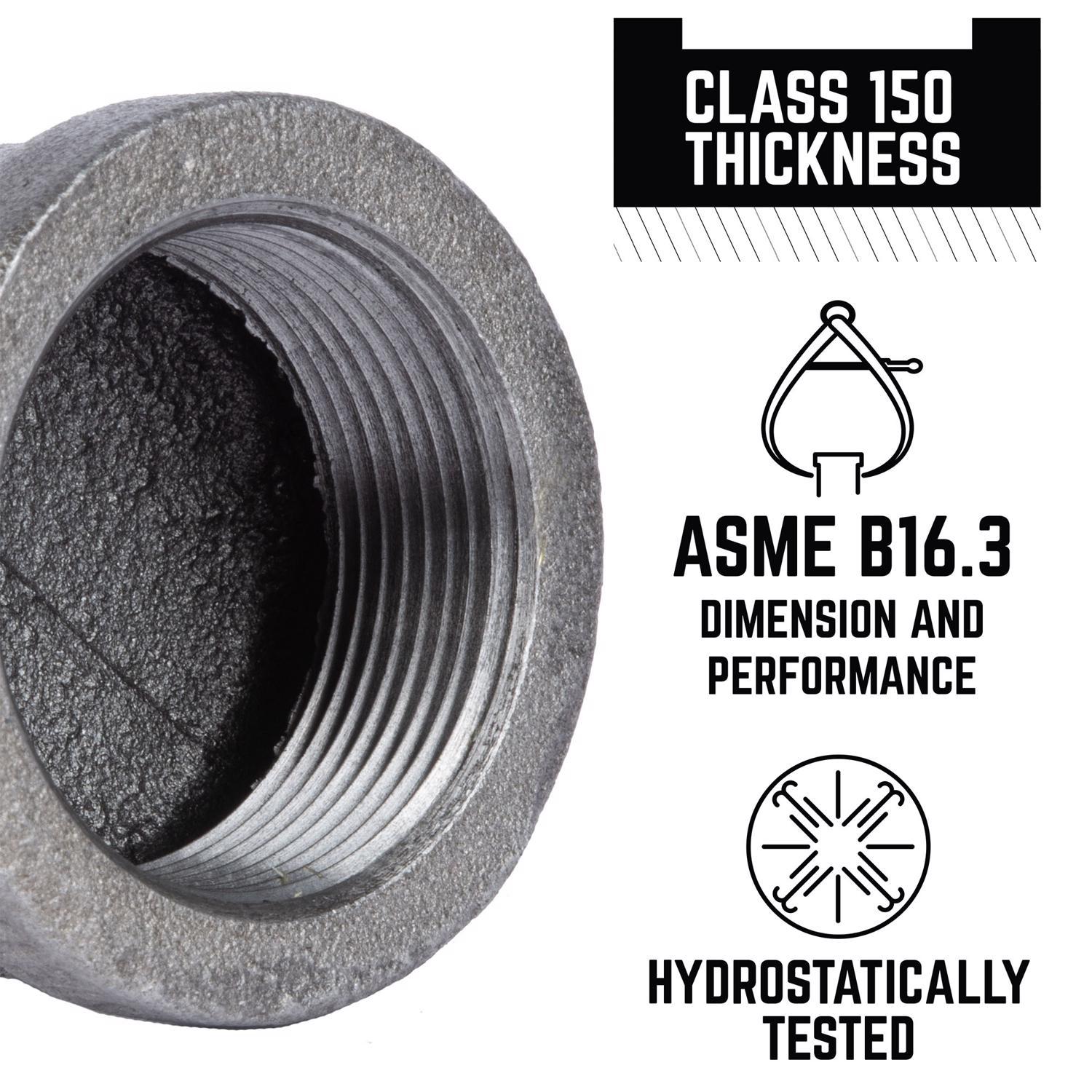 STZ Industries 1-1/2 in. FIP each X 1-1/2 in. D FIP Black Malleable Iron 90 Degree Elbow