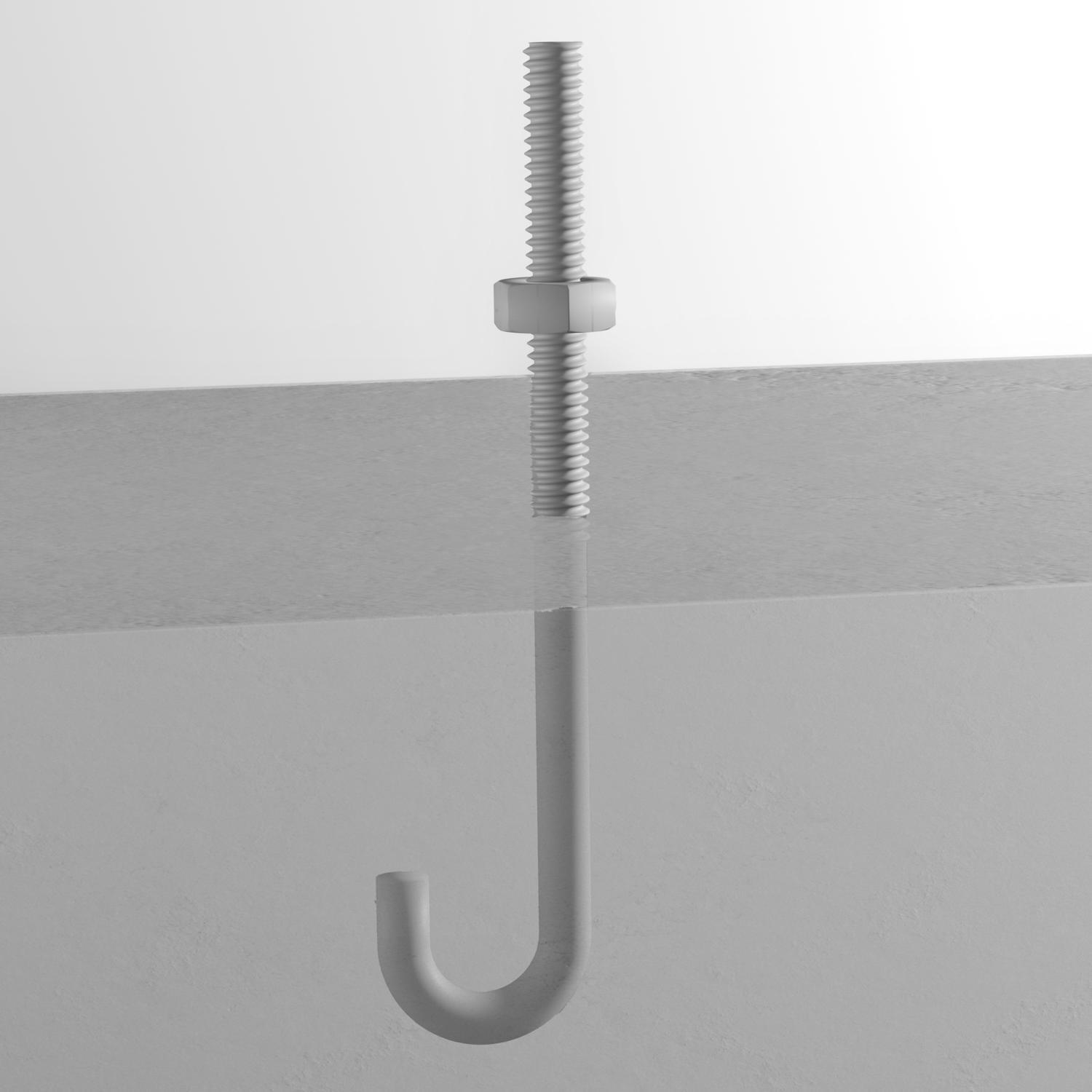 Hampton Small Zinc-Plated Silver Zinc 0.6875 in. L J-Bolt 125 lb 1 pk