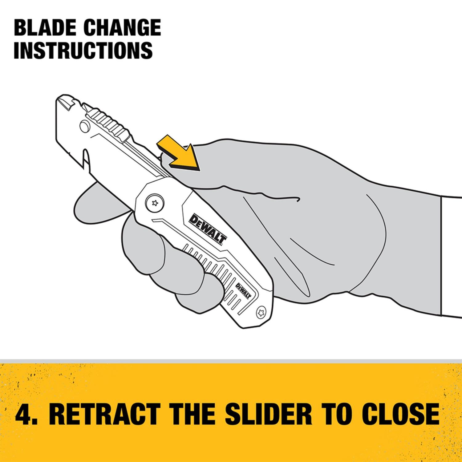 DeWalt 8-3/4 in. Folding Utility Knife Black/Yellow 1 pk