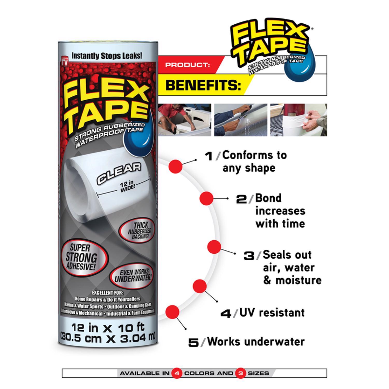 Flex Seal Family of Products Flex Tape 4 in. W X 5 ft. L White Waterproof Repair Tape