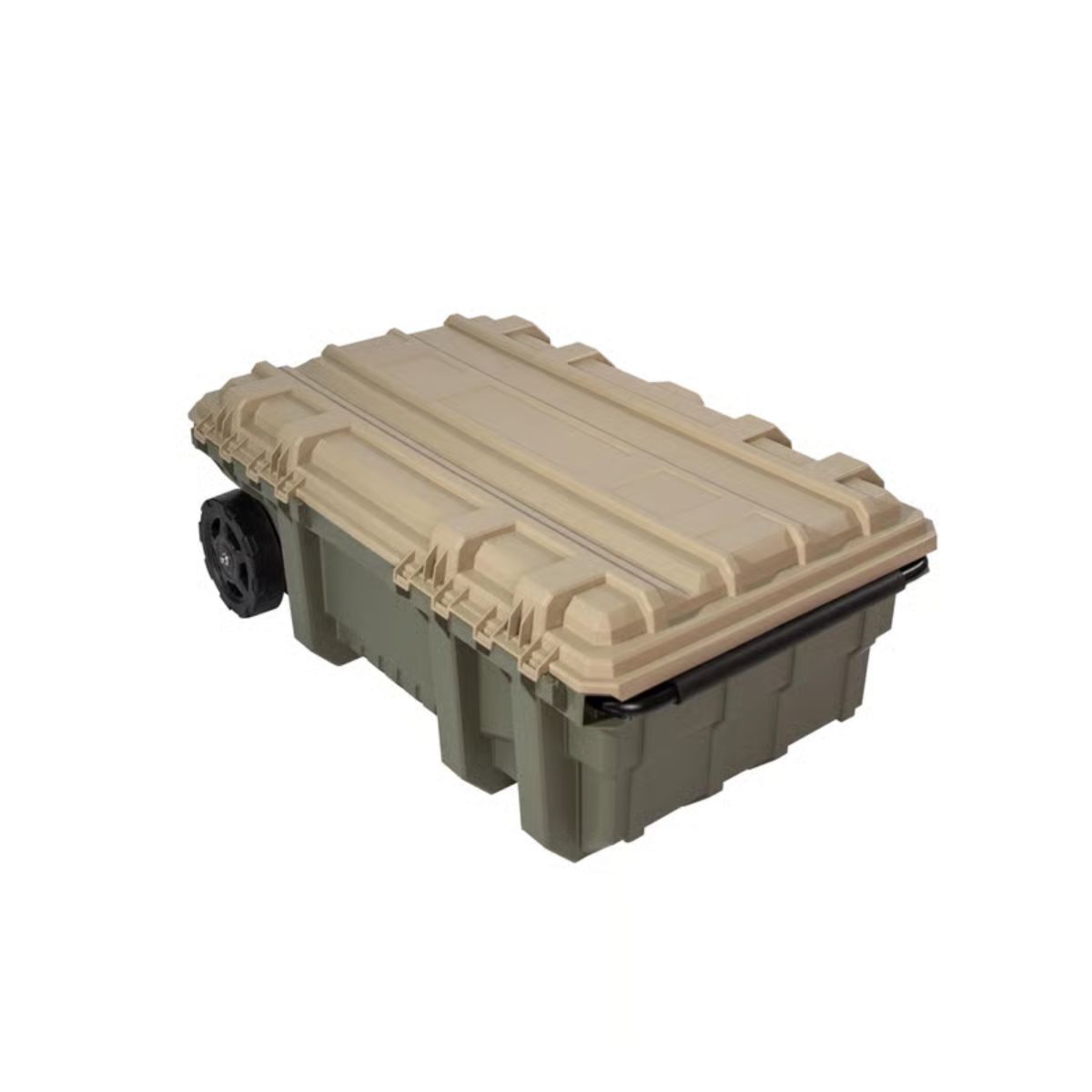 RealTree 25 gal Green Storage Tote w/Wheels 14.2 in. H X 37.5 in. W X 23.1 in. D Stackable