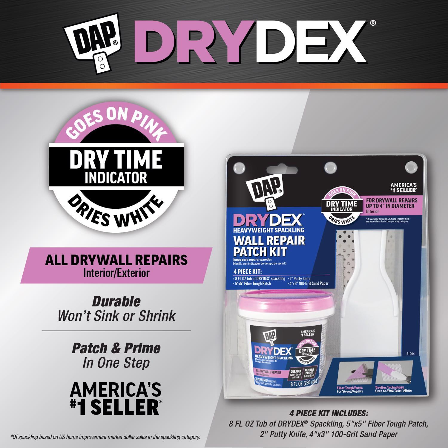 DAP Drydex 3.5 in. L X 6-3/5 in. W Spackling White Wall Repair Kit