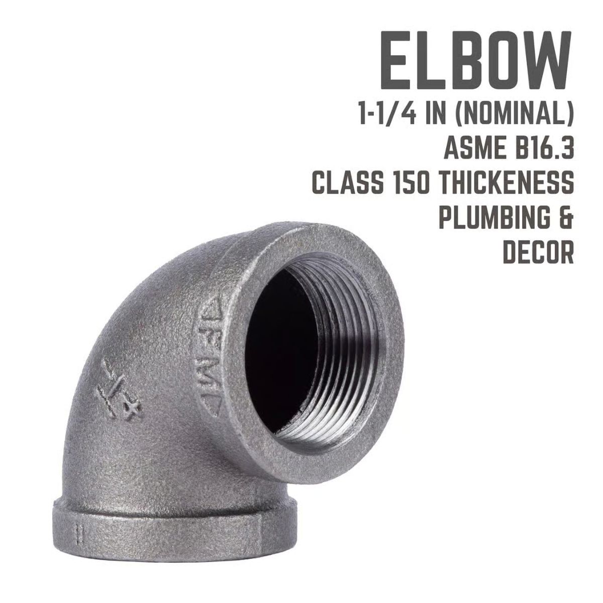 STZ Industries 1-1/4 in. FIP each x 1-1/4 in. D FIP Black Malleable Iron 90 Degree Elbow