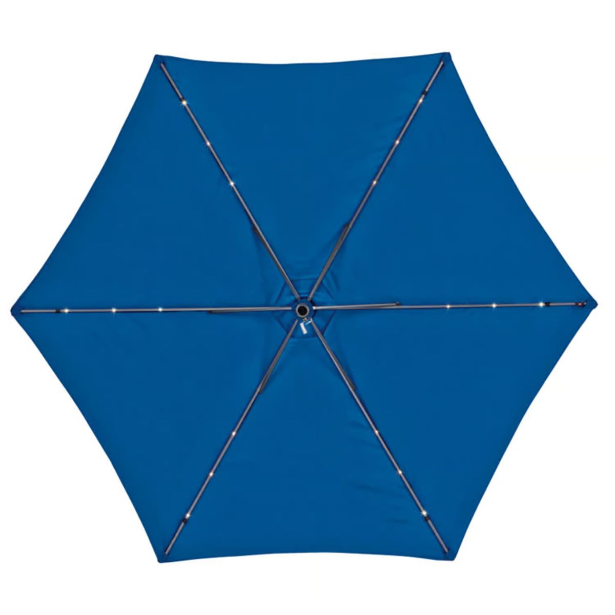 Living Accents Solar LED 9 ft. Tiltable Royal Blue Market Umbrella 