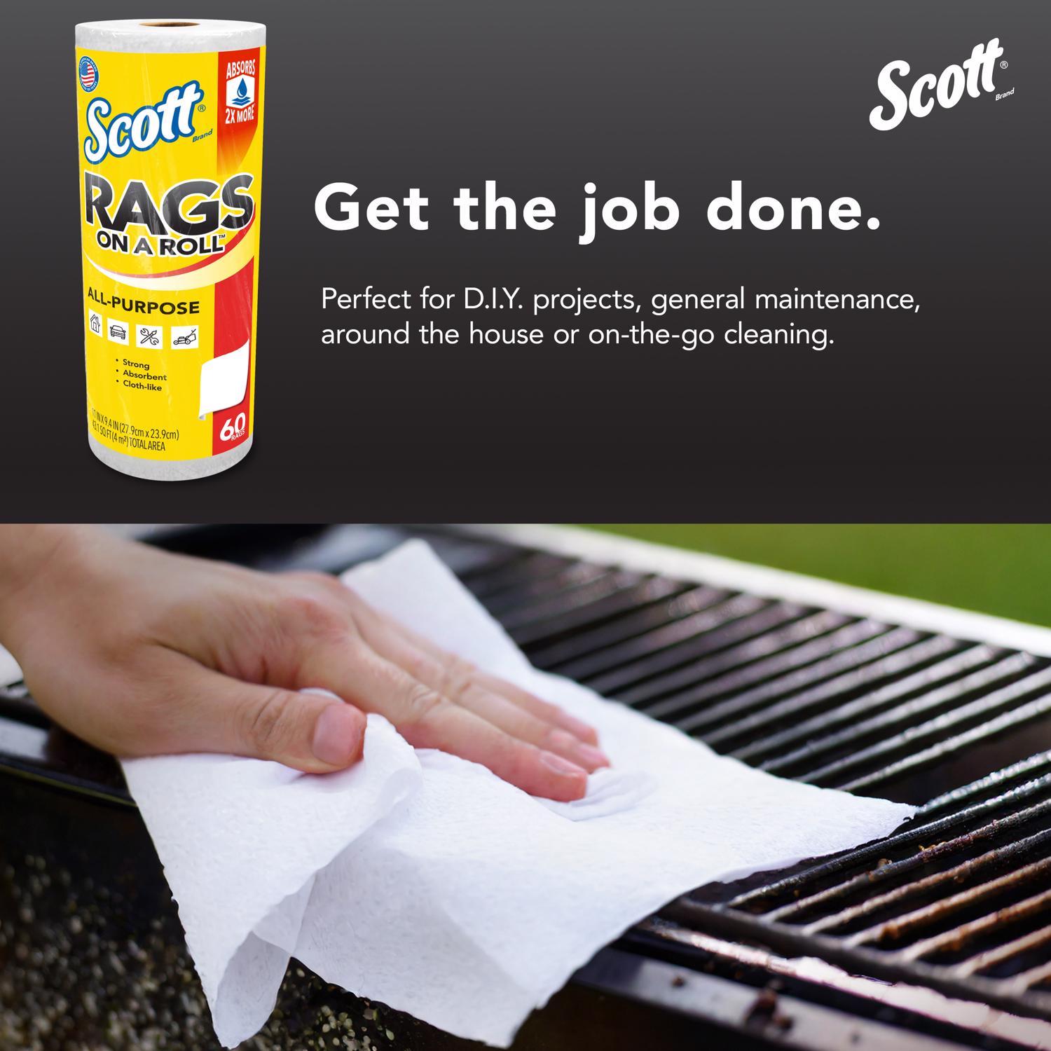 Scott Rags On a Roll Cleaning Cloth 9.4 in. W X 11 in. L 60 sheet 1 pk