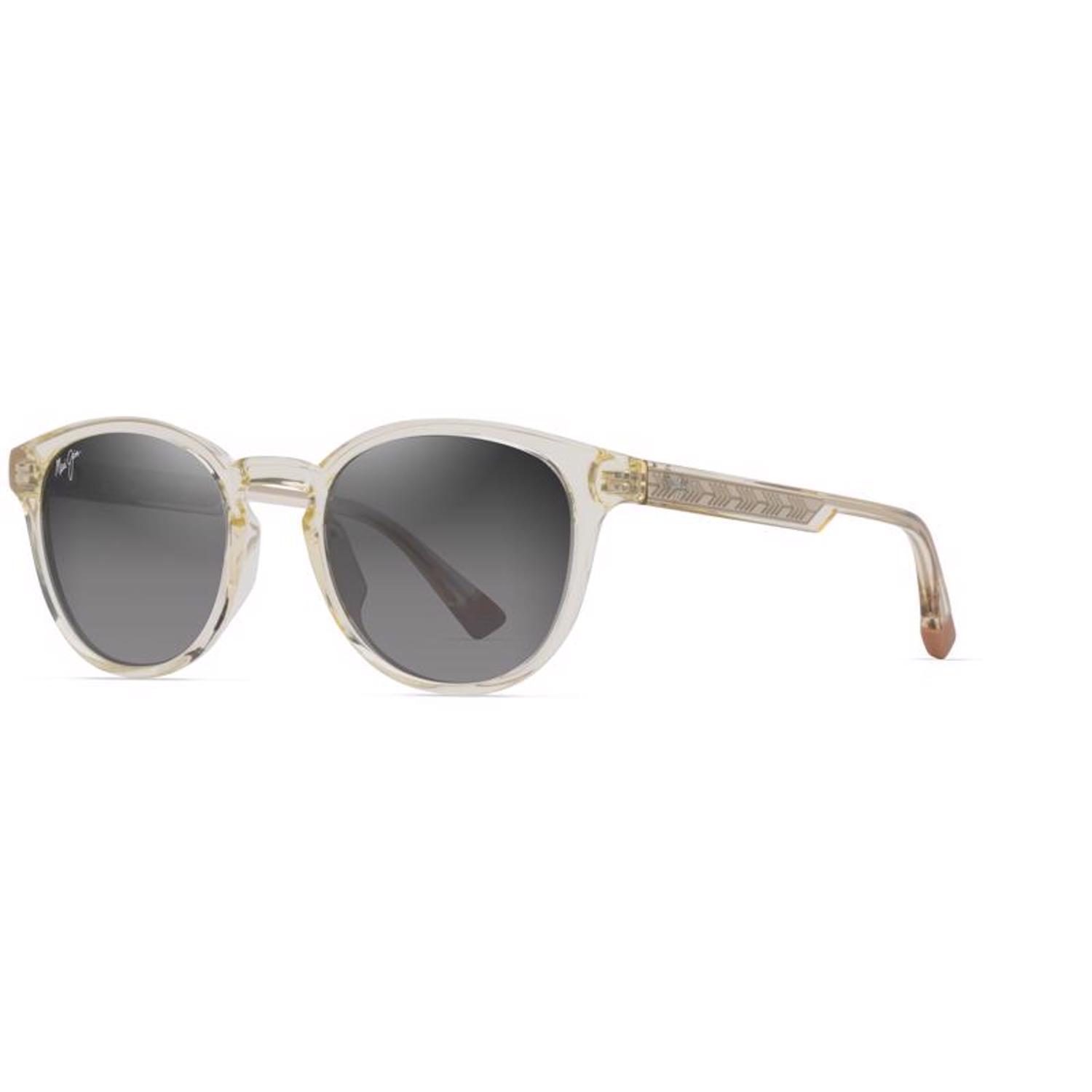 Maui Jim Hiehie Sunglasses Unisex Shiny Trans Yellow Frame Neutral Grey Lens Polarized