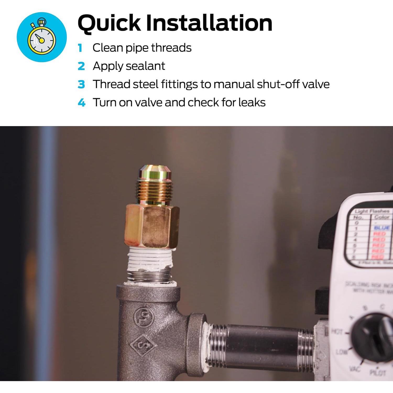 Eastman 3/4 in. Female Thread X 5/8 in. D Flare Steel Gas Fitting