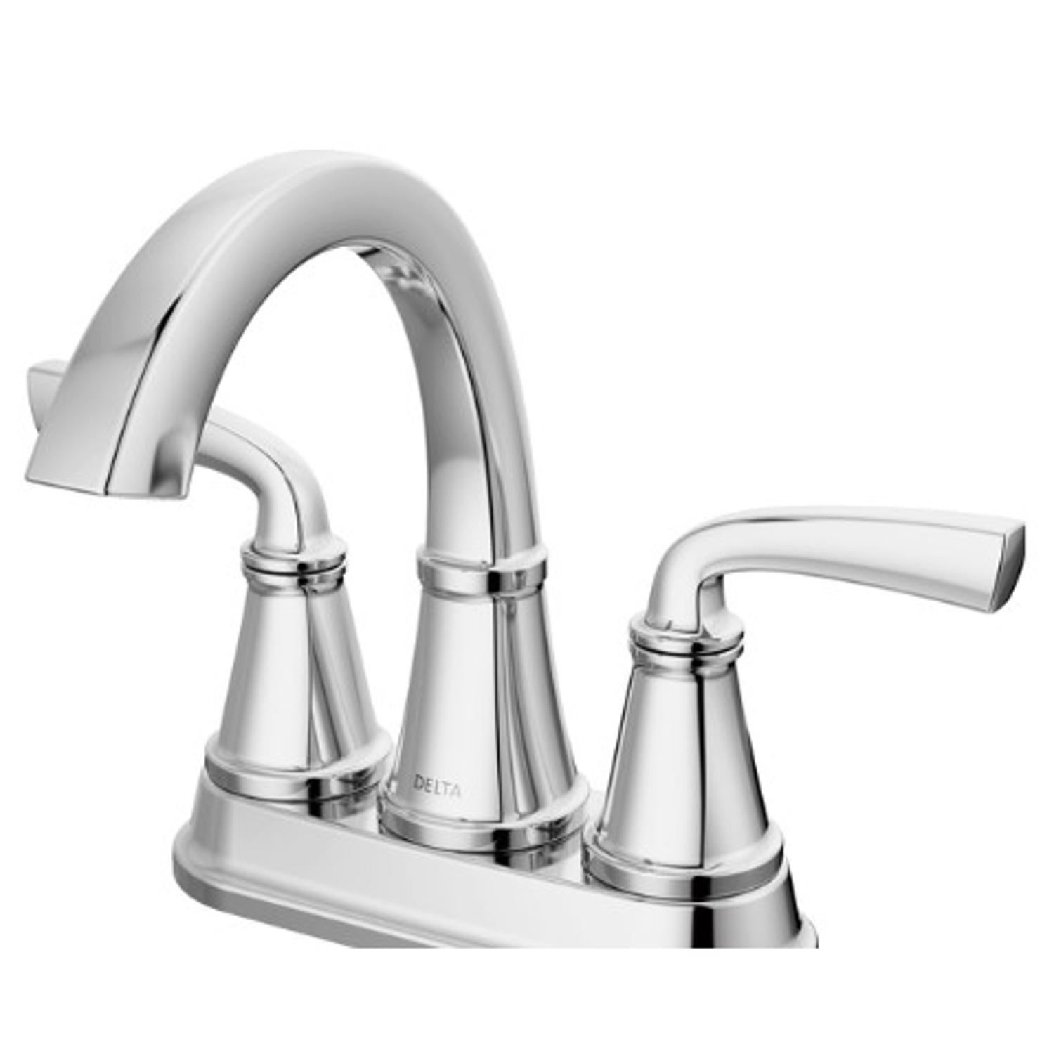 Delta Geist Chrome Centerset Bathroom Sink Faucet 4 in.