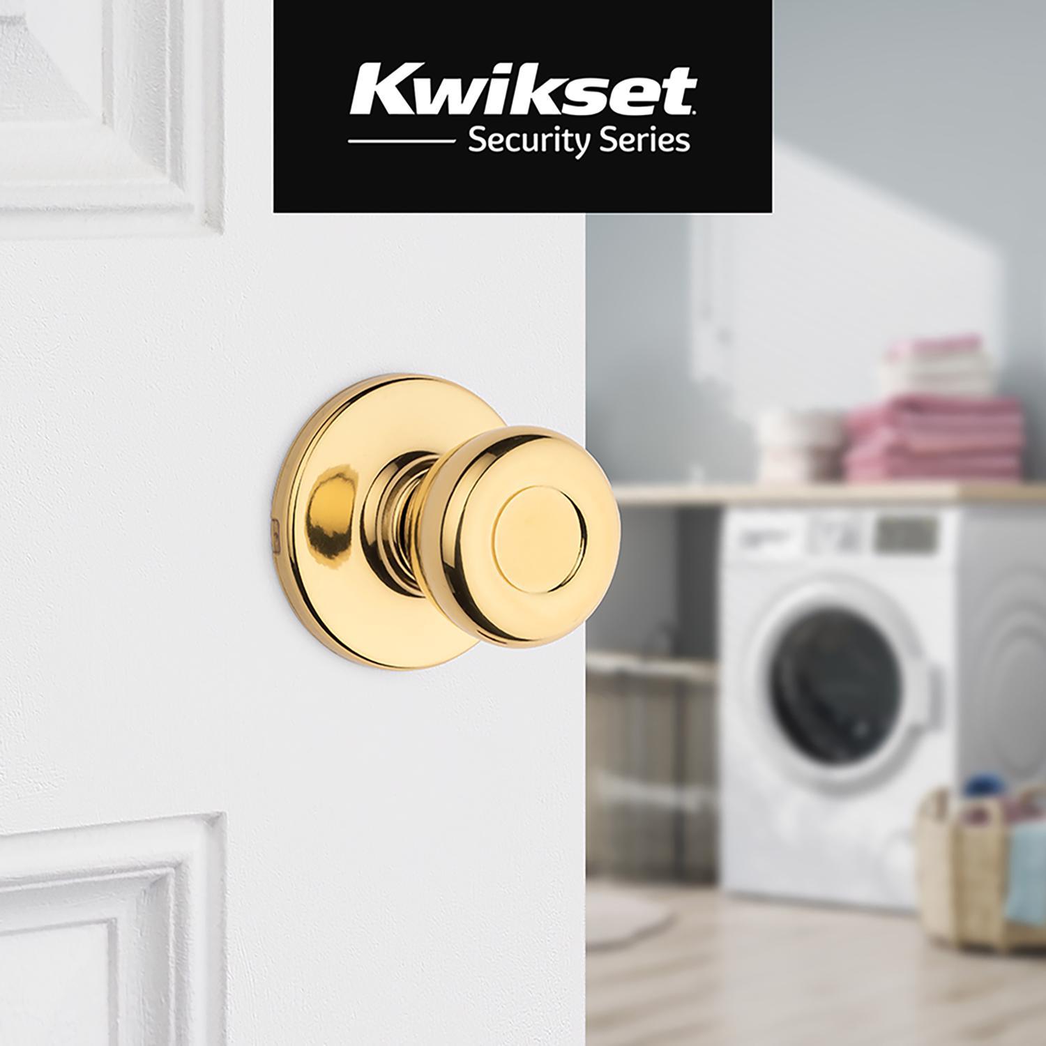Kwikset Tylo Polished Brass Passage Door Knob Right or Left Handed