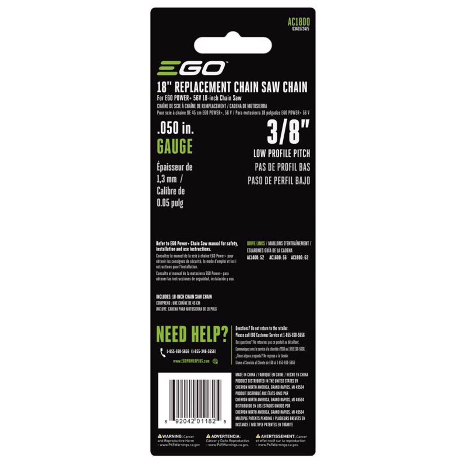 EGO AC1800 18 in. Chainsaw Chain 62 links