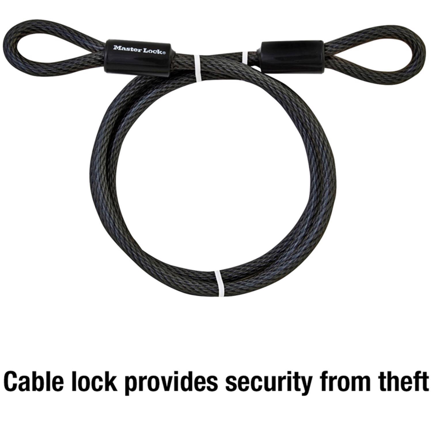 Master Lock 3/8 in. D X 72 in. L Vinyl Coated Steel Flexible Braided Steel Cable