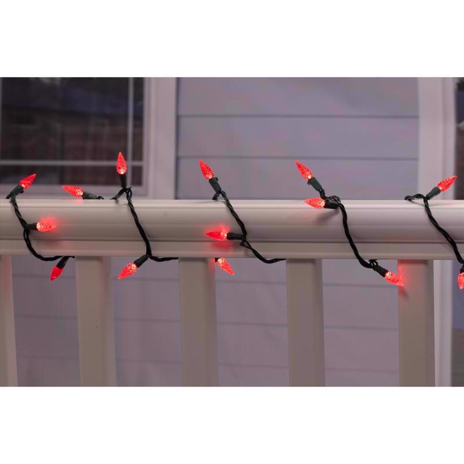 Celebrations Classic LED C6 Red 100 ct String Christmas Lights 24.75 ft.