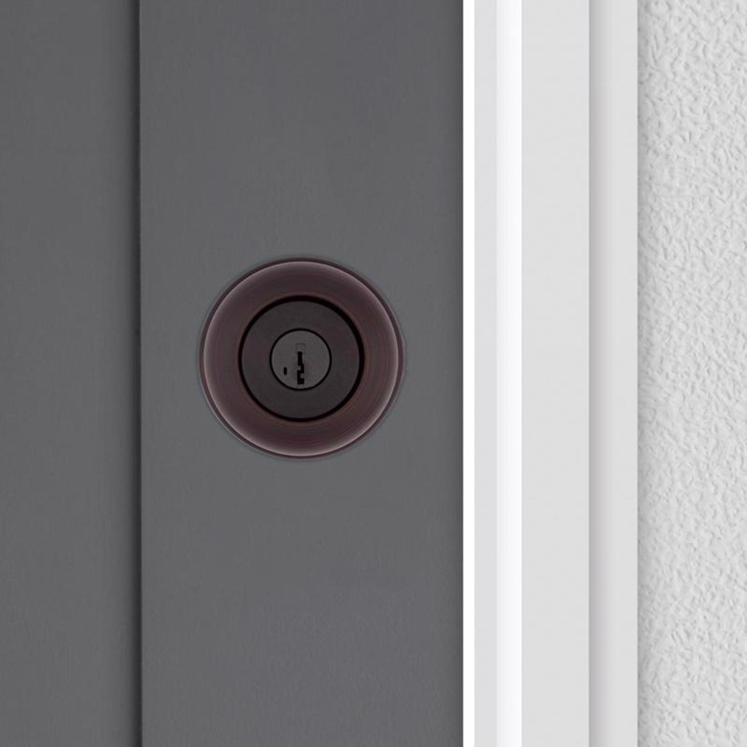 Kwikset SmartKey Security Cove Venetian Bronze Entry Door Knob KW1 2-3/4 in.