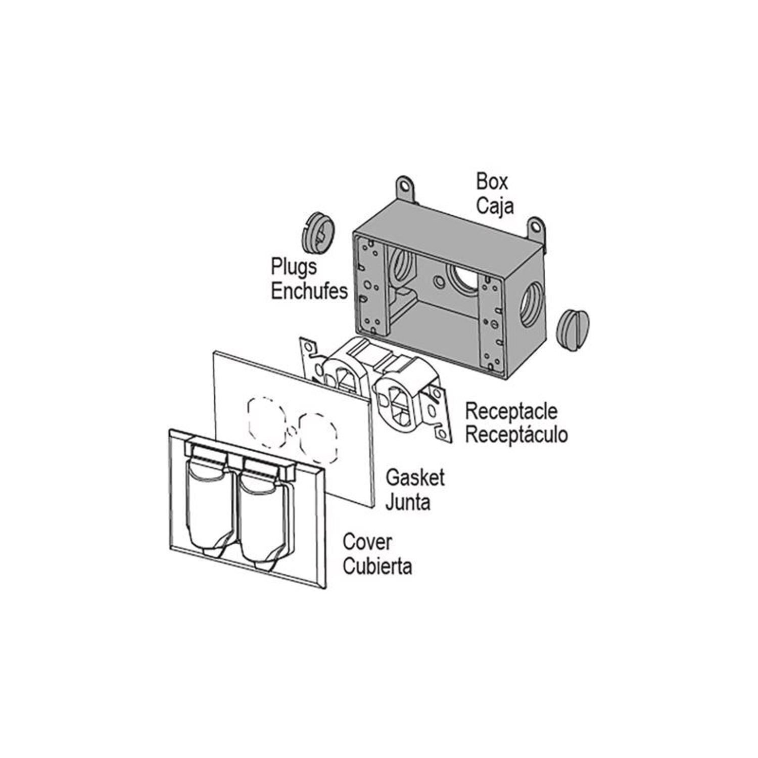 Sigma Engineered Solutions New Work 18.3 cu in Rectangle Metallic Weatherproof Box Gray