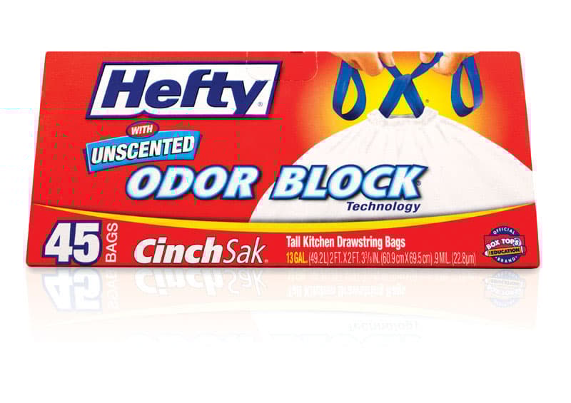 Hefty Strong 13 gal No Scent Scent Kitchen Trash Bags Drawstring 45 pk 0.9 mil