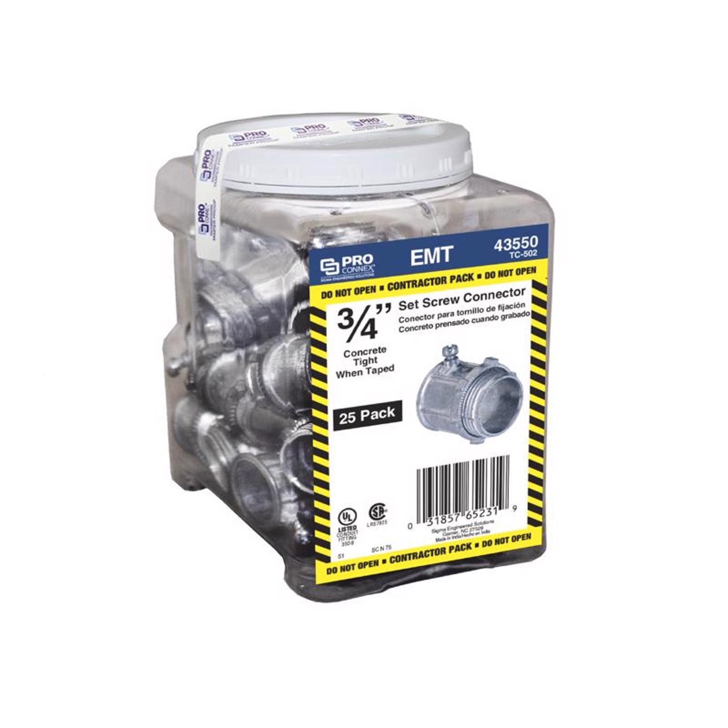 Sigma Engineered Solutions 3/4 in. D Die-Cast Zinc Set Screw Connector For EMT 25 pk