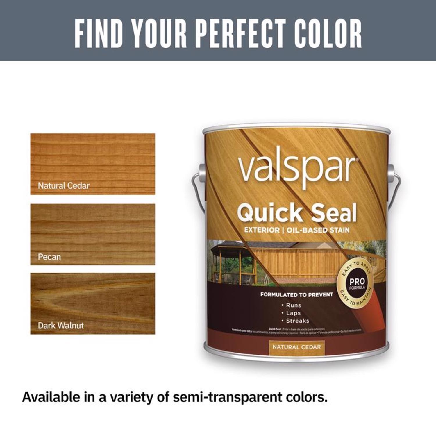 Valspar Quick Seal Semi-Transparent Pecan Oil-Based Exterior Stain 1 Gallon