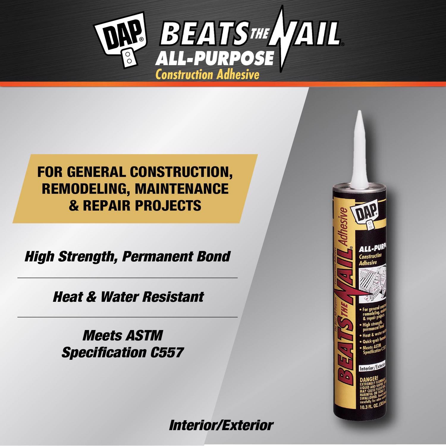 DAP Beats the Nail Synthetic Rubber Construction Adhesive 10.3 oz