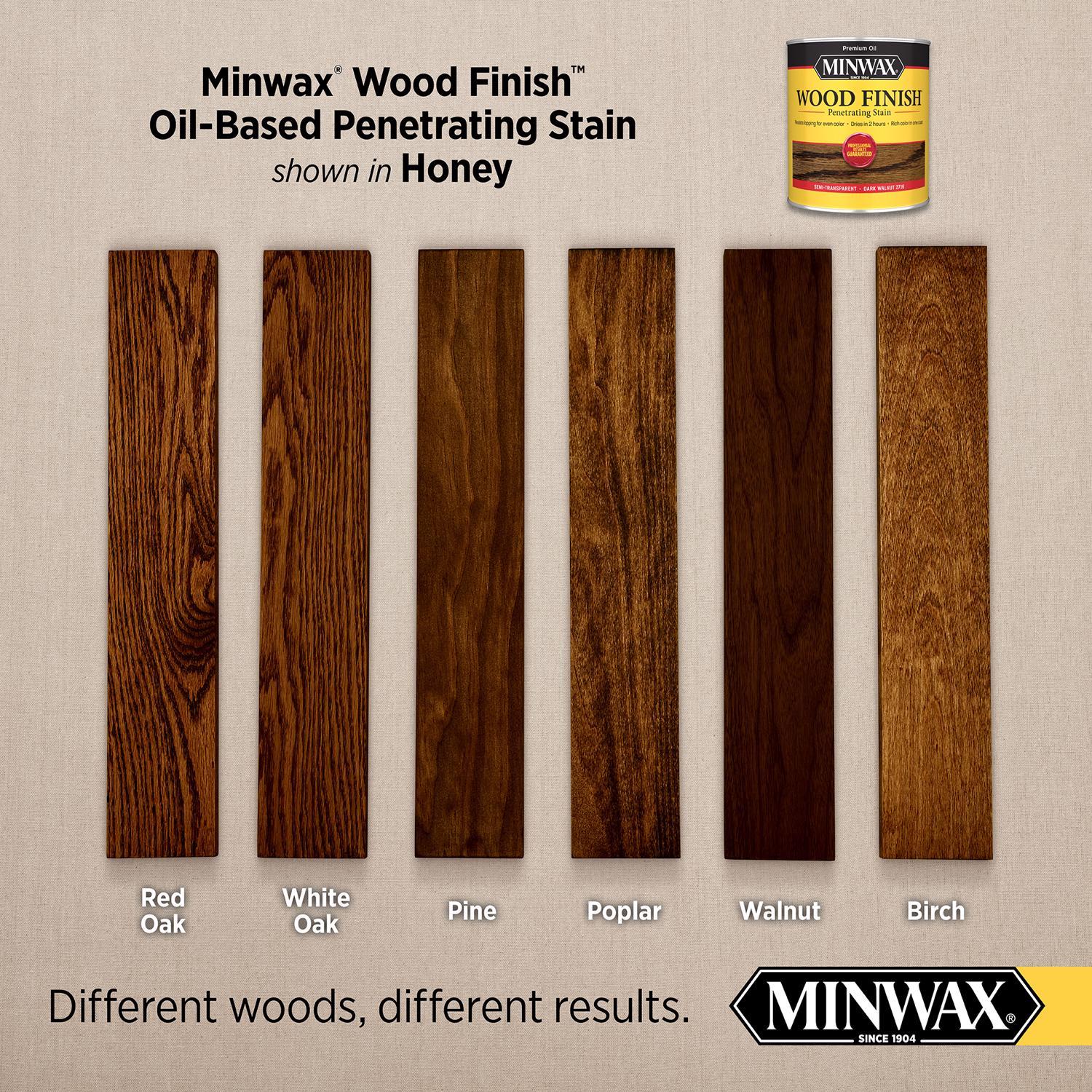 Minwax Wood Finish Semi-Transparent Honey Oil-Based Penetrating Wood Stain 1 qt