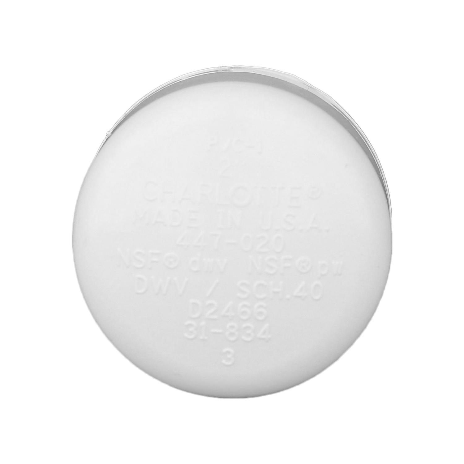 Charlotte Pipe Schedule 40 2 in. Slip PVC Cap 1 pk