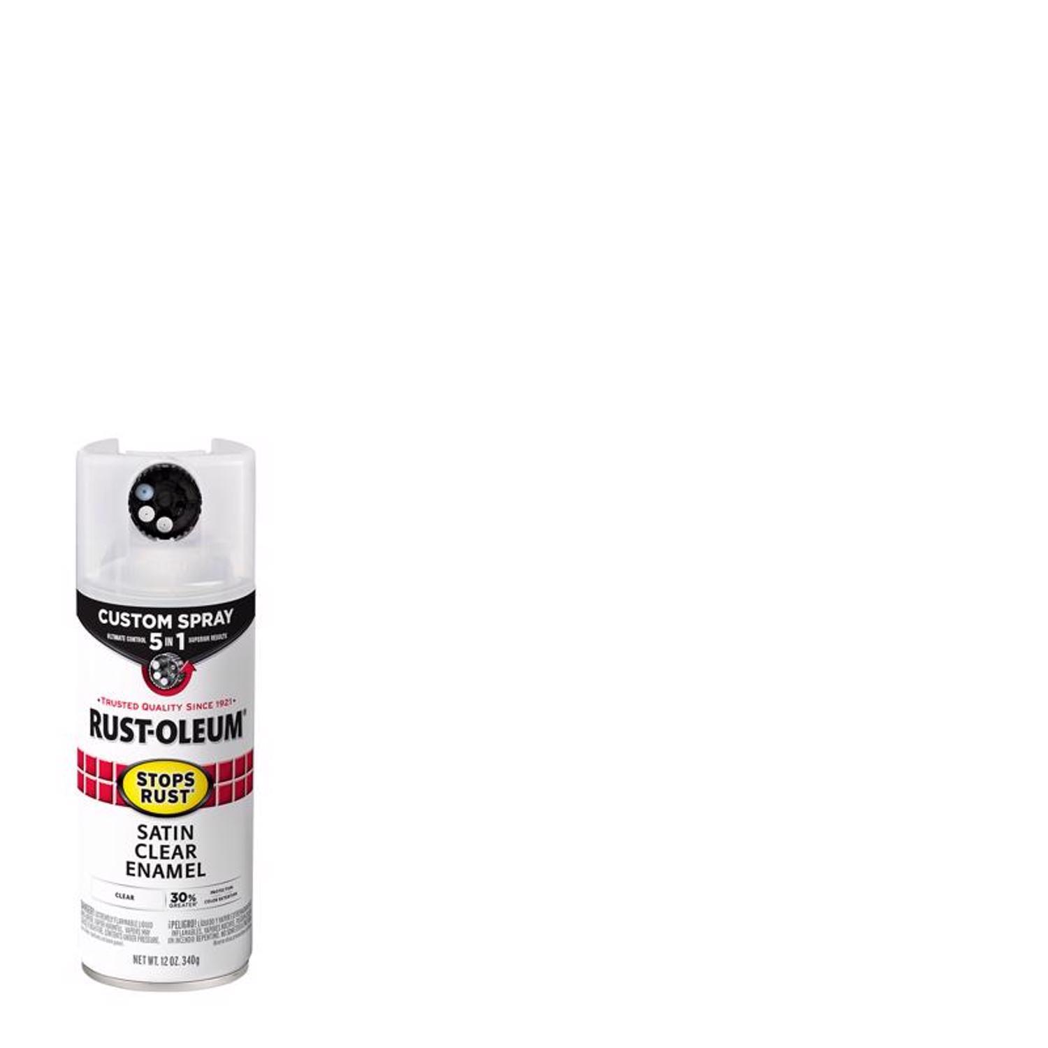 Rust-Oleum Stops Rust 5-in-1 Indoor and Outdoor Satin Crystal Clear Oil-Based Protective Enamel 12 o