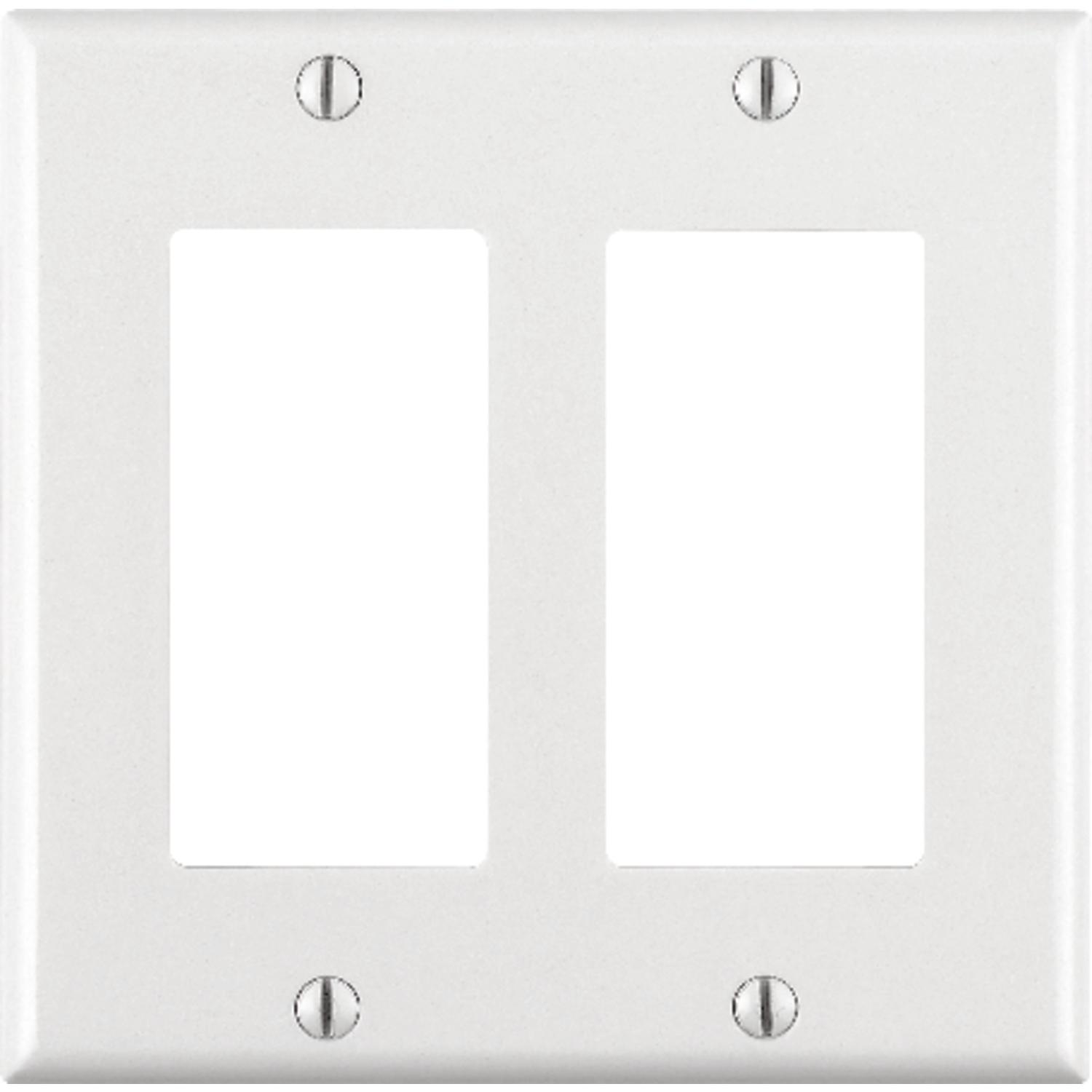 Leviton Decora White 2 gang Thermoset Plastic Decorator Wall Plate 1 pk
