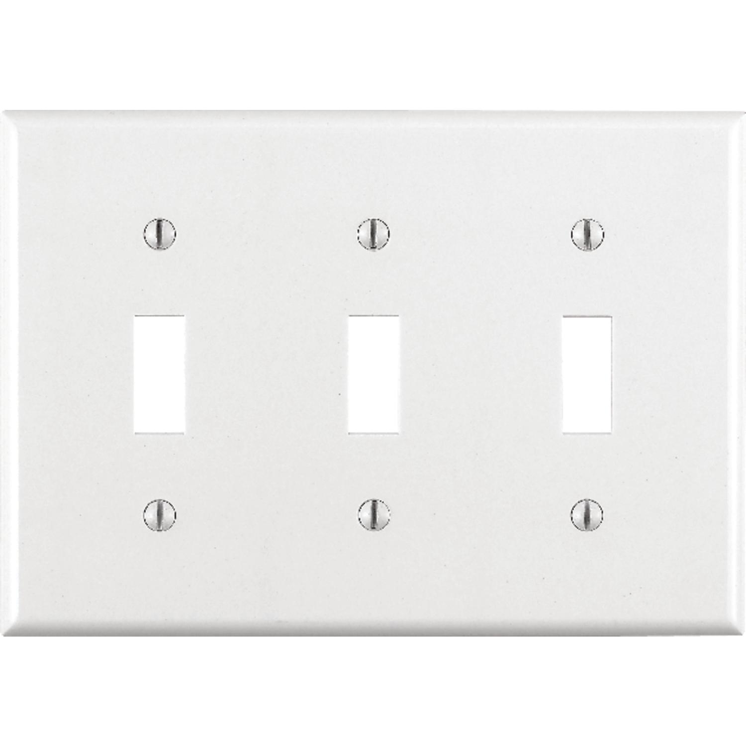 Leviton White 3 gang Thermoset Plastic Toggle Wall Plate 1 pk