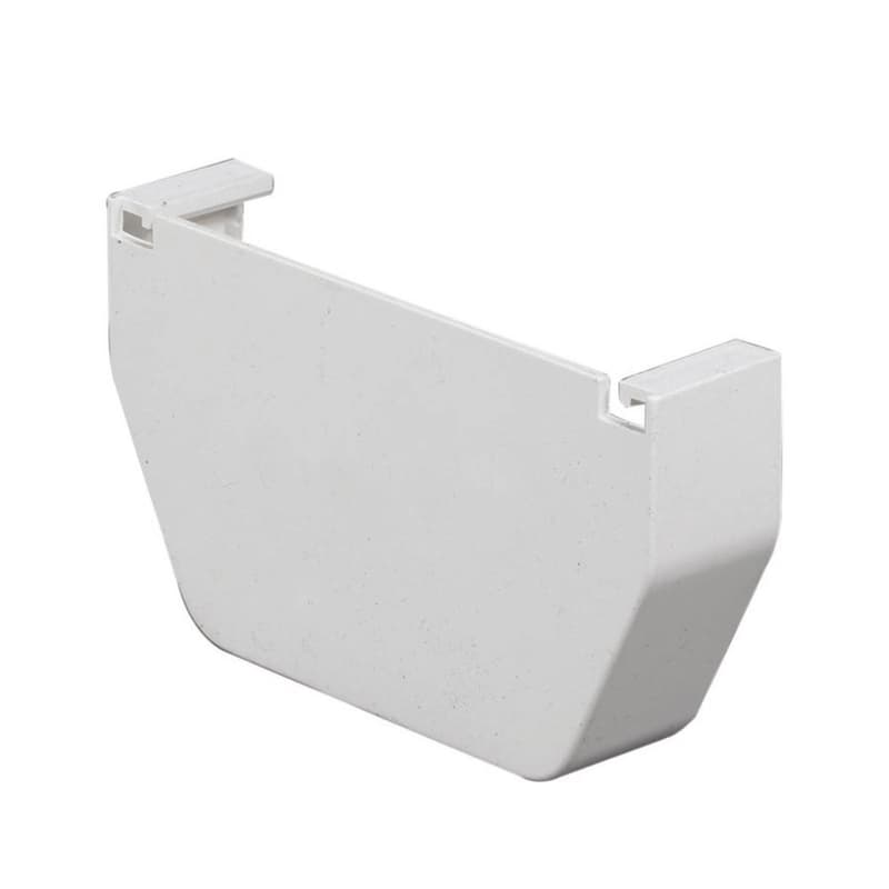 Amerimax 5.8 in. H X 4.5 in. W X 5 in. L White Vinyl U Gutter End Cap