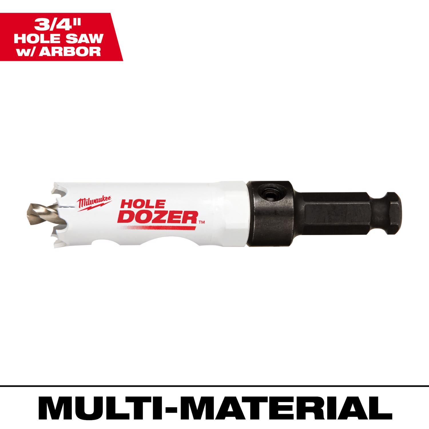 Milwaukee Hole Dozer 7/8 in. Bi-Metal 2.7 in. L X 3/8 in. D Hole Saw with Arbor and Pilot Bit Arbor