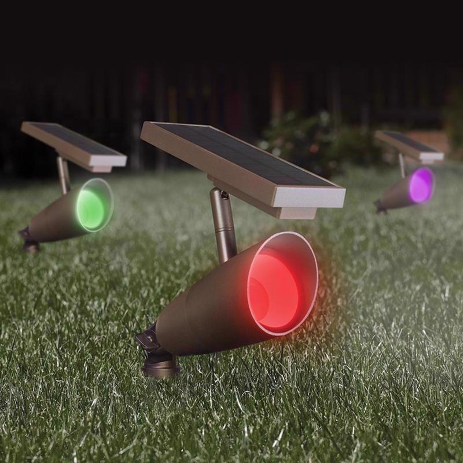 Feit OneSync Bronze Solar Powered/Remote 1 W LED Spotlight 2 pk