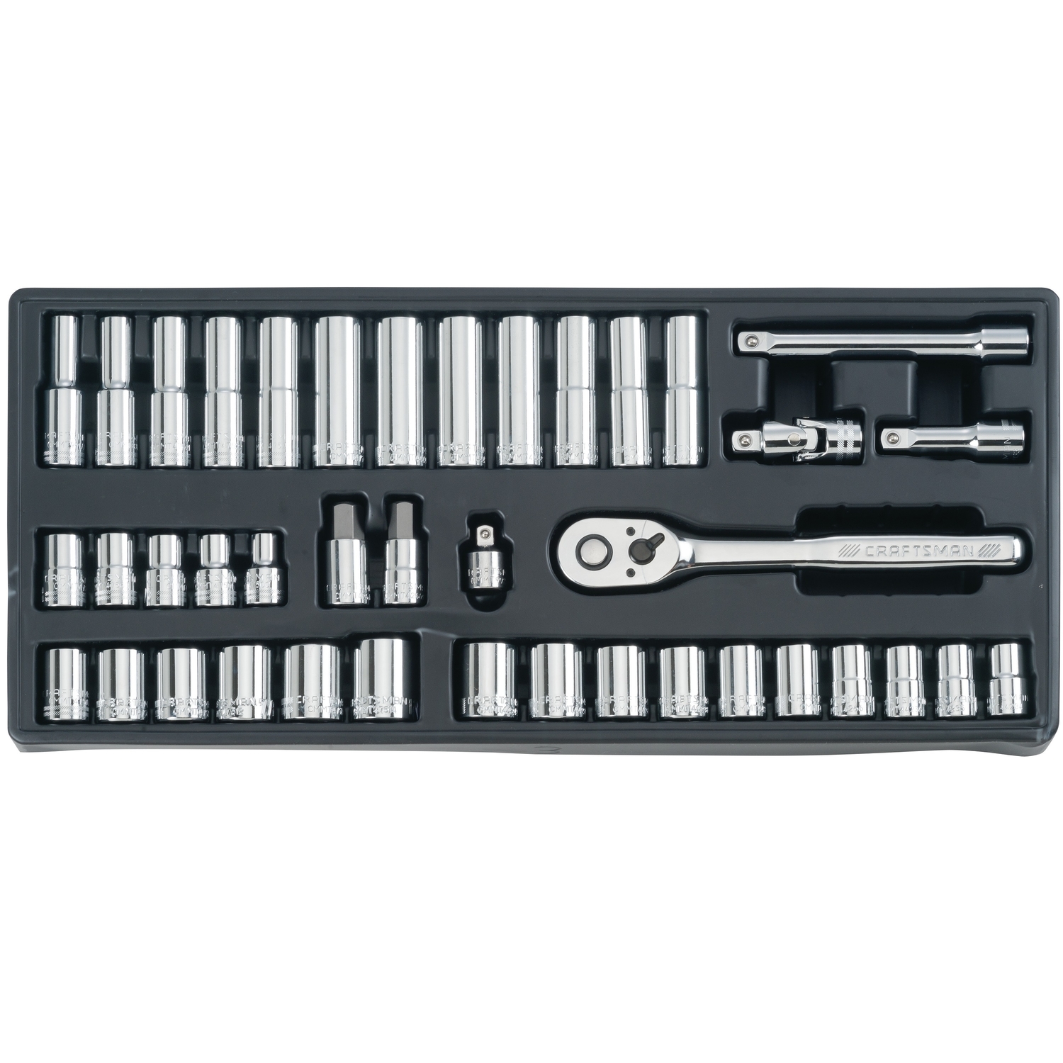 Craftsman 1/4, 3/8 and 1/2 in. drive Metric and SAE 6 and 12 Point Mechanic's Tool Set 308 pc