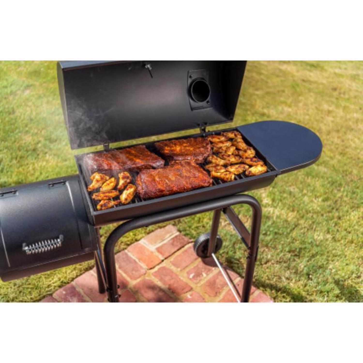 American Gourmet Charcoal Offset Smoker Black