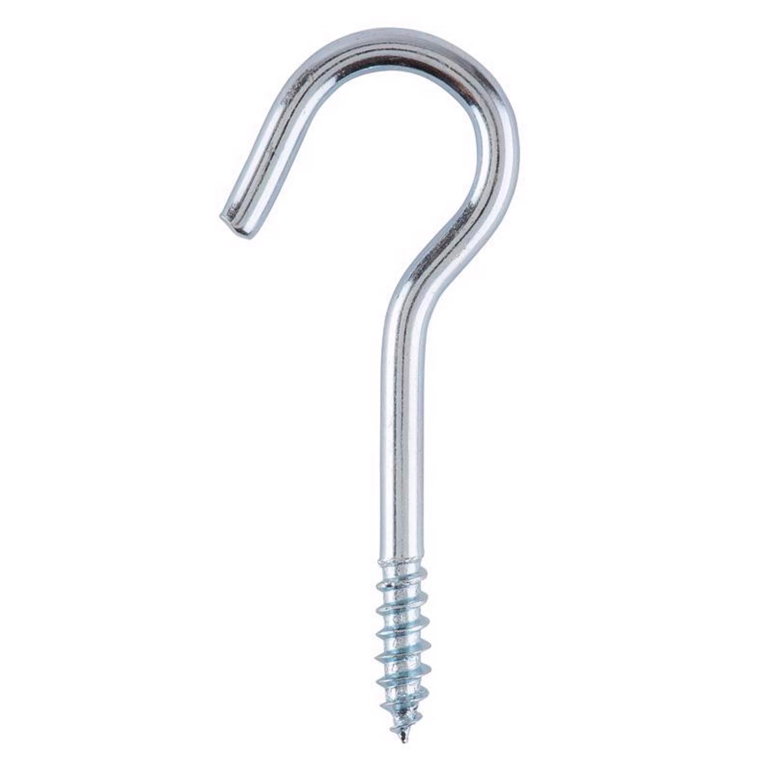 Ace Small Zinc-Plated Silver Steel 1.6875 in. L Ceiling Hook 25 lb 8 pk