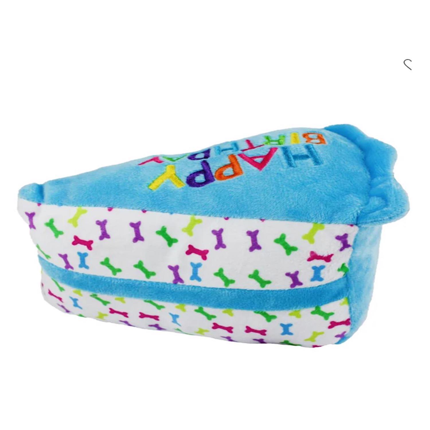 Multipet For Dog Assorted Plush Birthday Cake Slice Dog Toy 1 pk