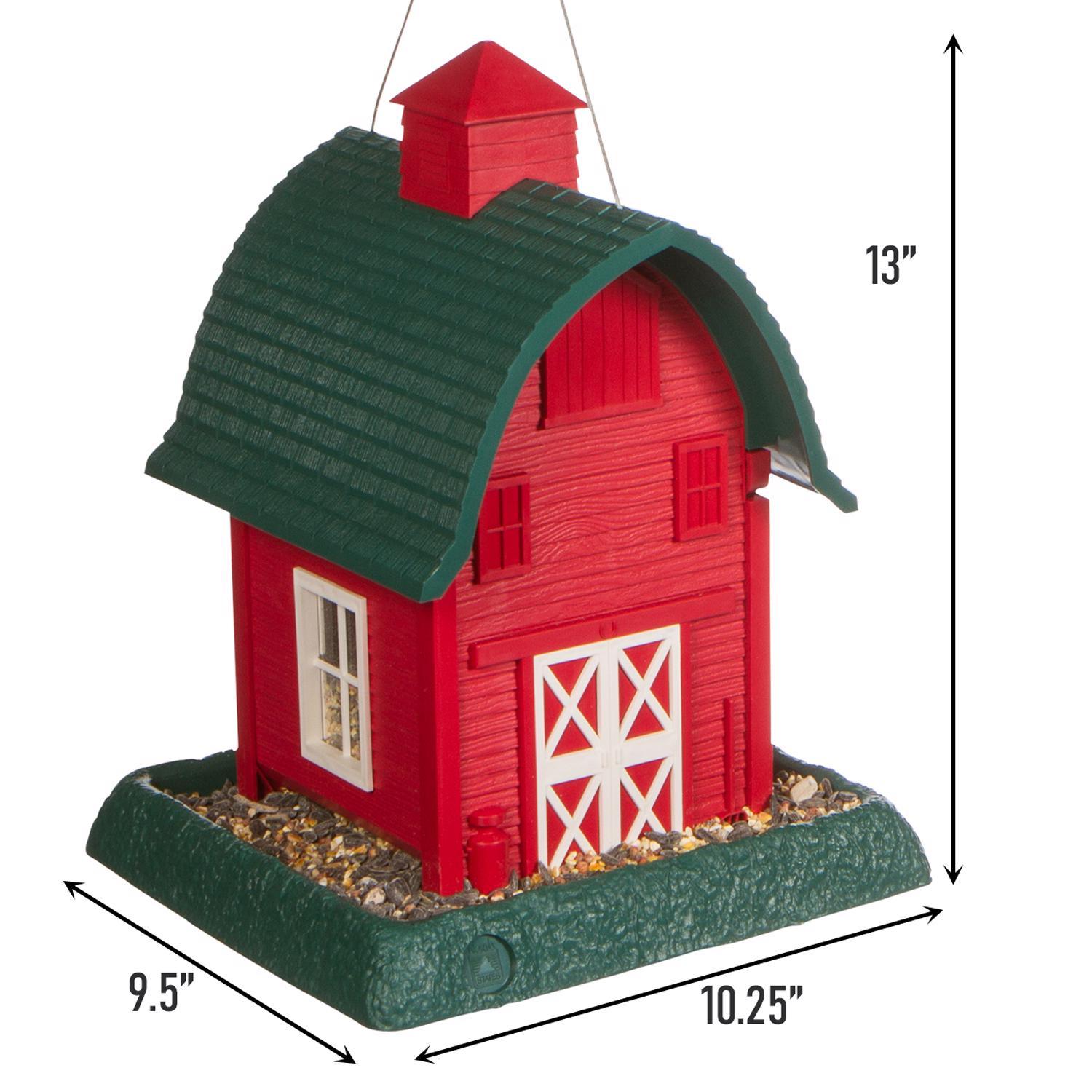 North States Wild Bird 5 lb Plastic Barn Hopper Bird Feeder 4 ports
