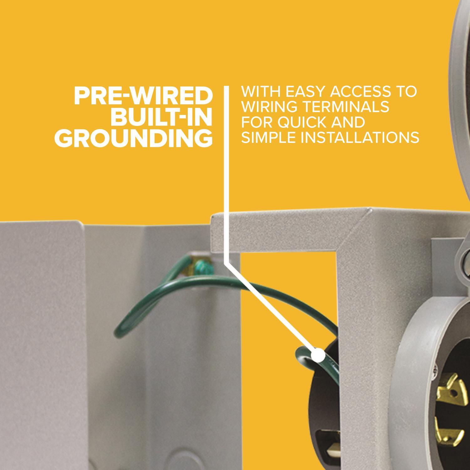 Reliance Controls 30 amps 125/250 V 1 space 4 circuits Surface Mount Power Inlet Box