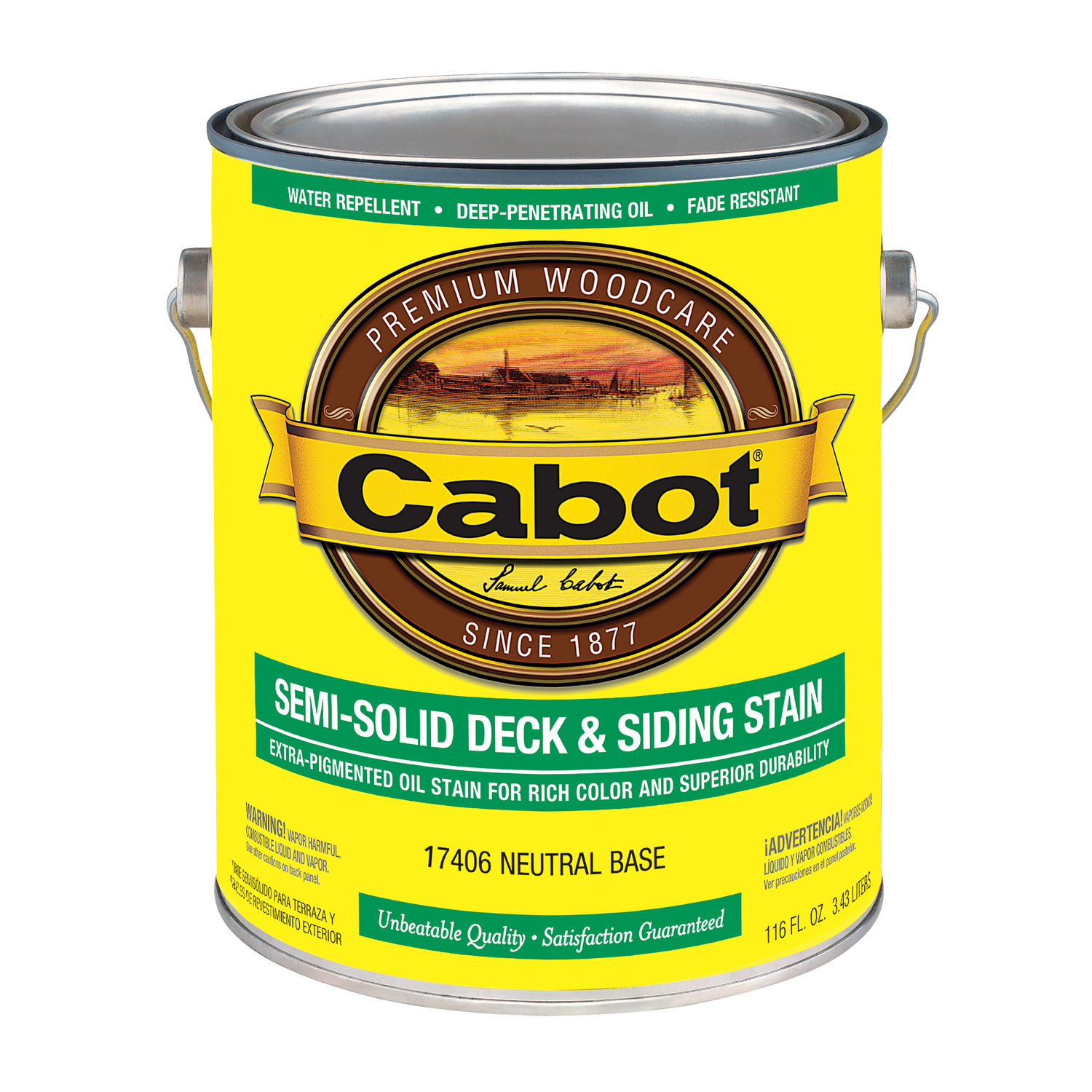Cabot Semi-Solid Low VOC Semi-Solid Tintable Neutral Base Deck and Siding Stain 1 gal