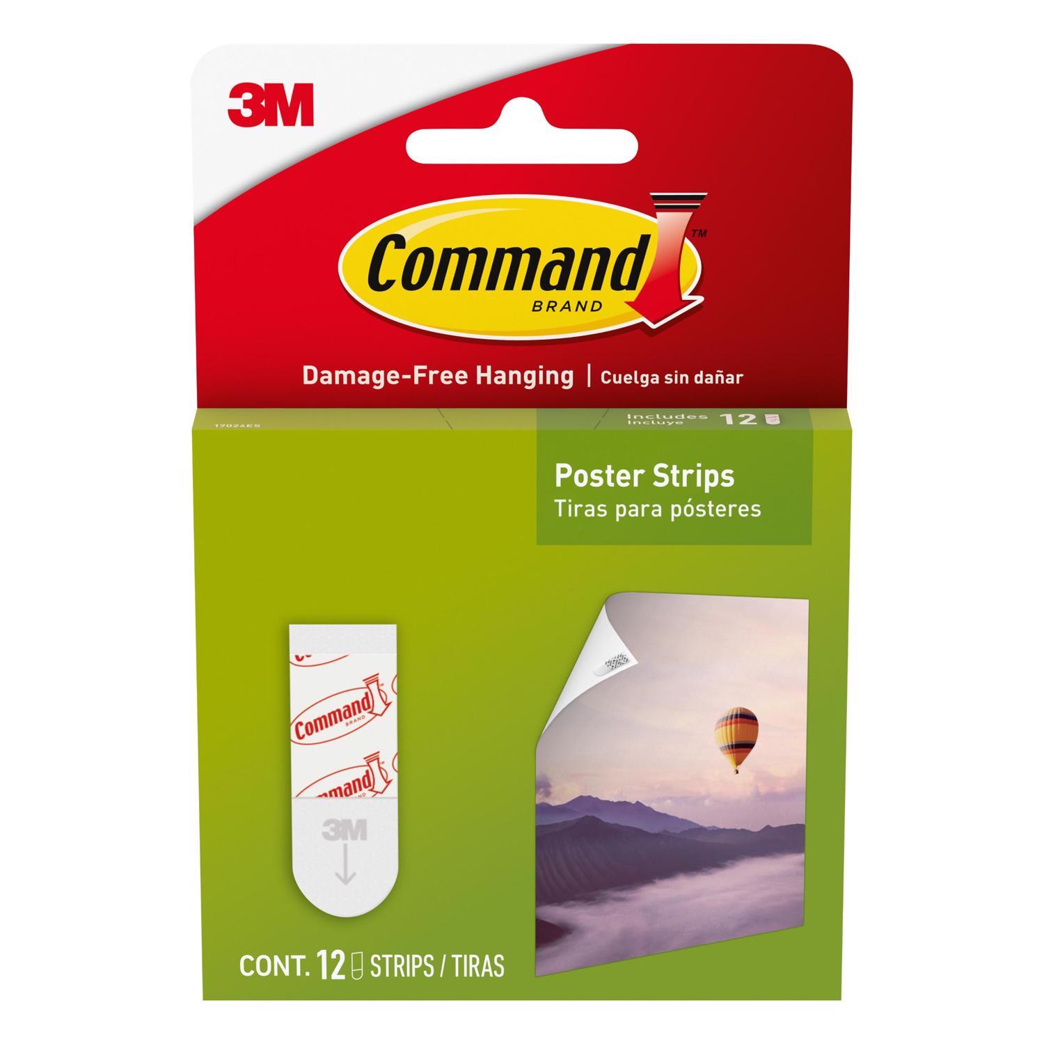 3M Command White Poster Strips 1 lb 12