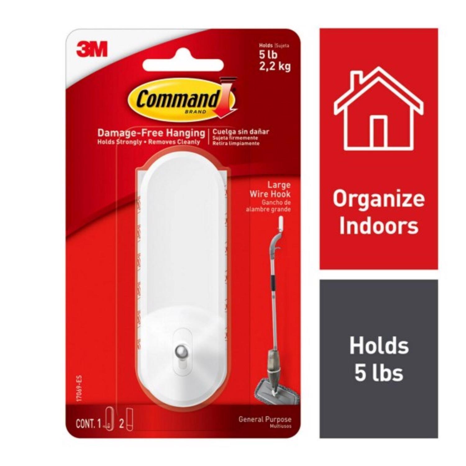 3M Command Large Plastic Wire Hooks 4.14 in. L 1 pk