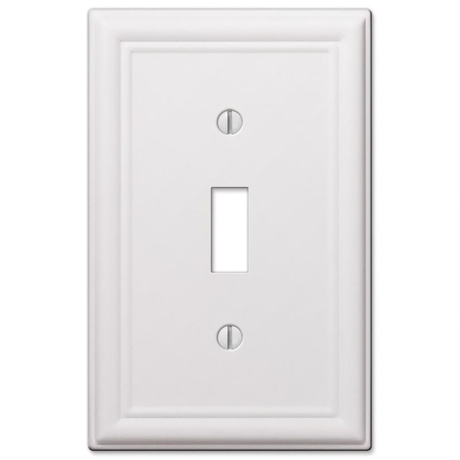 Amerelle Chelsea White 1 gang Stamped Steel Toggle Wall Plate 1 Pack