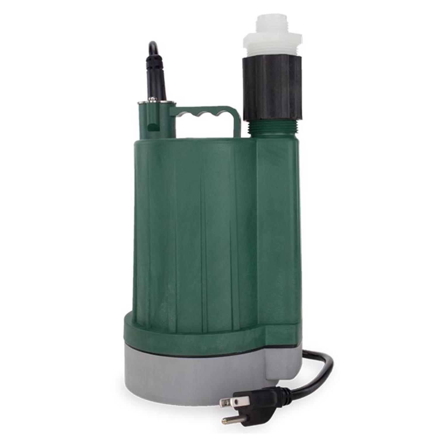 Zoeller 1/3 HP 2100 gph Thermoplastic Electronic Switch Bottom AC Submersible Utility Pump